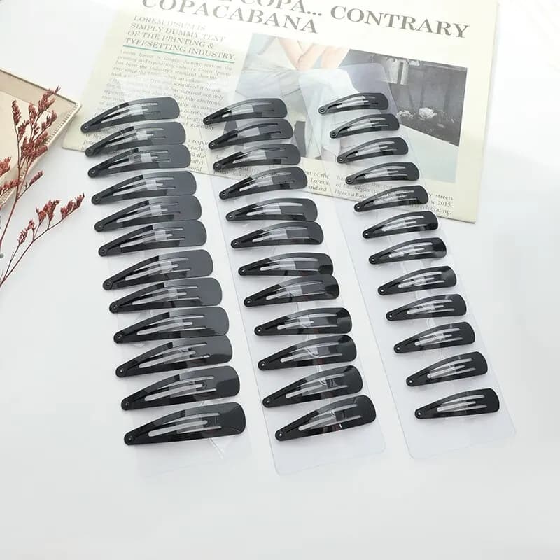 12 Pcs Black TikTak Hair Clips and Pins