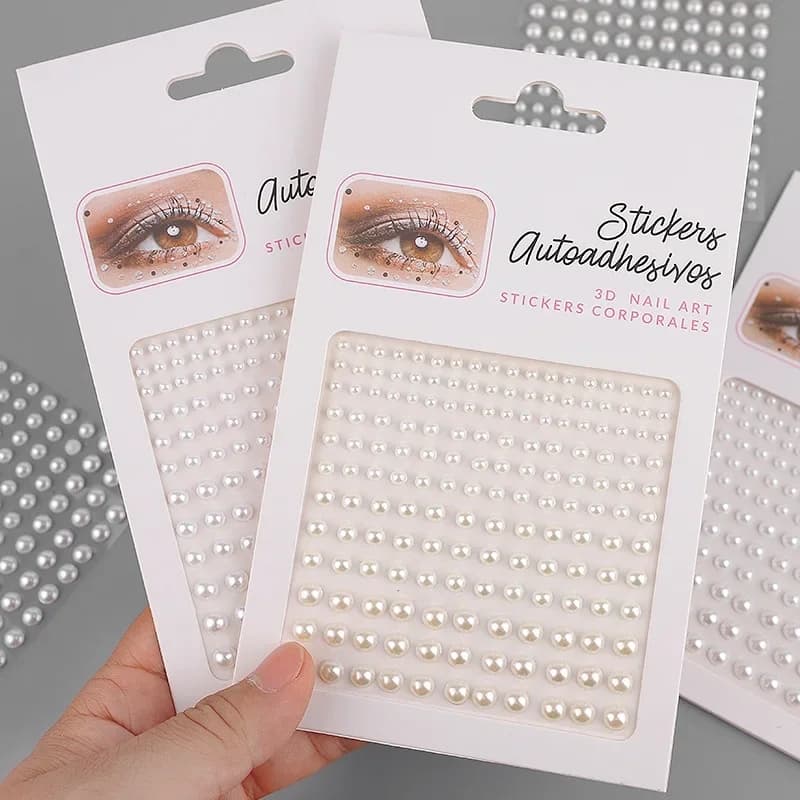 Hair Pearls Faux Pearl Stickers - For Hair, Face and Nails